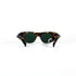 Vue frontale basse des lunettes Ansolet - monture épaisse et verres verts
