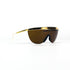 Lunettes de soleil Nouvelle Vague Sally P1 – profil droit, branche dorée effilée et embout transparent, présentation produit Made in Italy