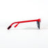 Vue latérale droite des lunettes Kenzo rouge et bleu