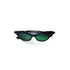Lunettes de soleil vintage œil-de-chat noires avec verres verts foncés - vue de face en légère plongée