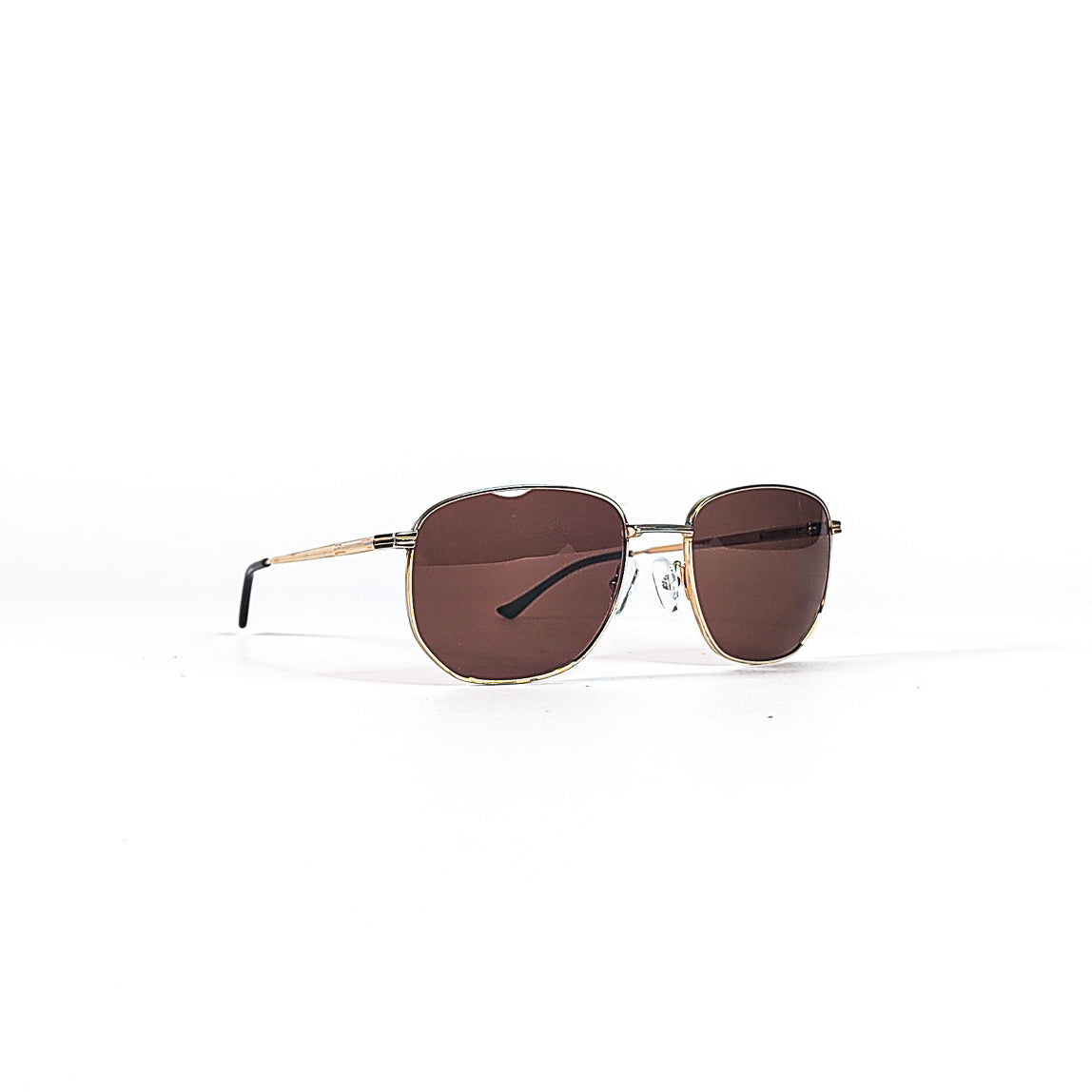 vue trois-quarts des lunettes de soleil vintage L’Amy en métal bicolore