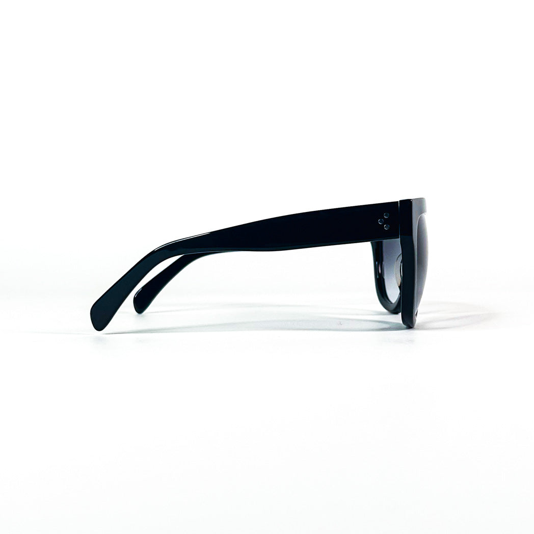 Céline Shadow noire, vue de profil épaisseur d’acétate