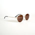 Lunettes vintage Morel monture ronde métal doré vue de la branche avec inscriptions