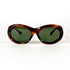 Lunettes de soleil vintage écaille marron profil gauche verres verts