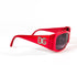 Dolce & Gabbana 4008-B vintage rouge, vue 3/4 face, logo DG pavé de strass cristal.