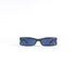 Lunettes de soleil vintage Jean Paul Gaultier VJP536 vue de face, acétate bleu nuit, double cadre rectangulaire